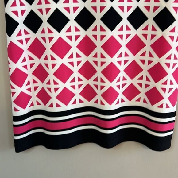 Eliza J. Black & Pink Sheath Dress - Size 2 - Picture 4 of 11